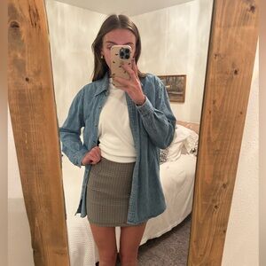 Size small plaid skirt brown tan fall stretchy